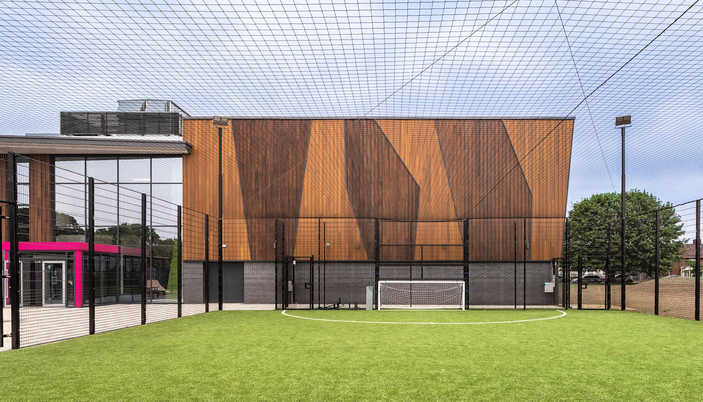Barking Dagenham Youth Zone mixed facility architectural project, sports pitch