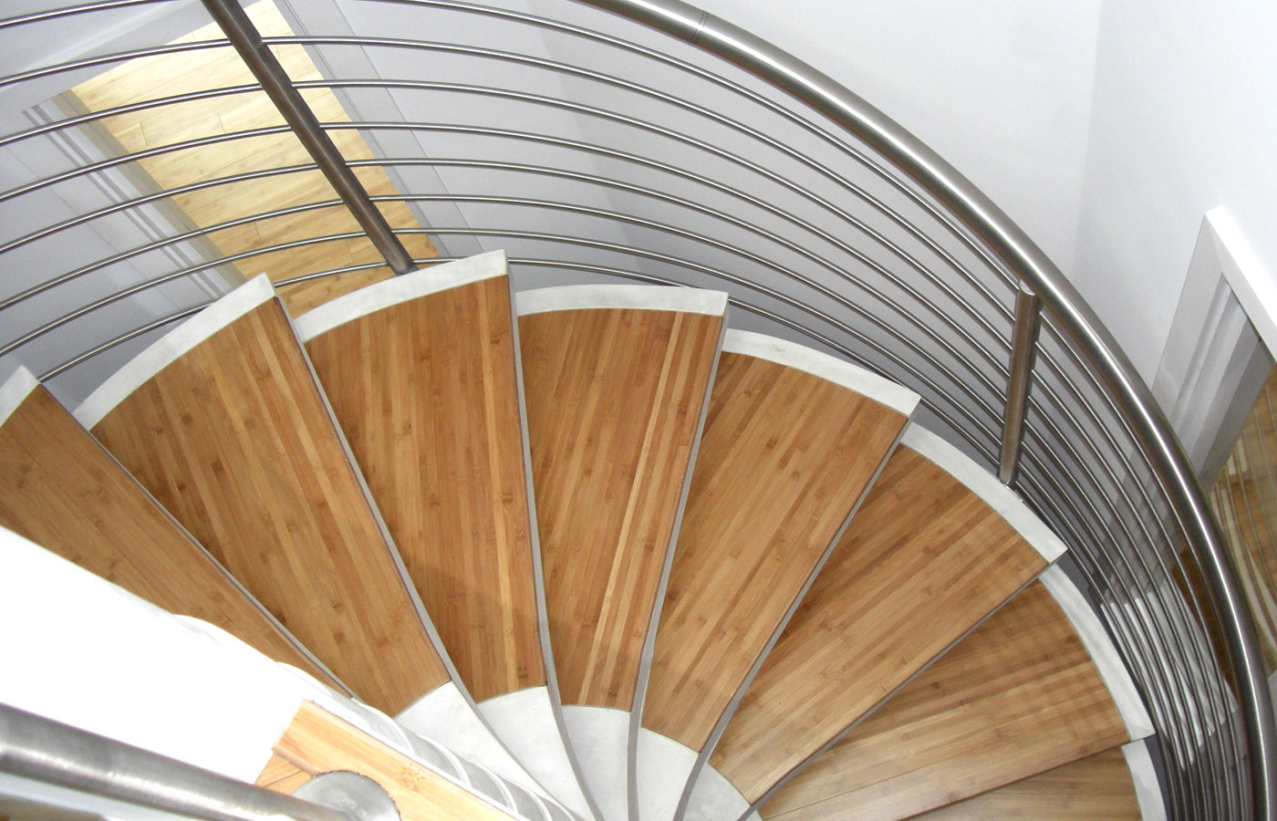 Spiral staircase in contemporary coastal new build property